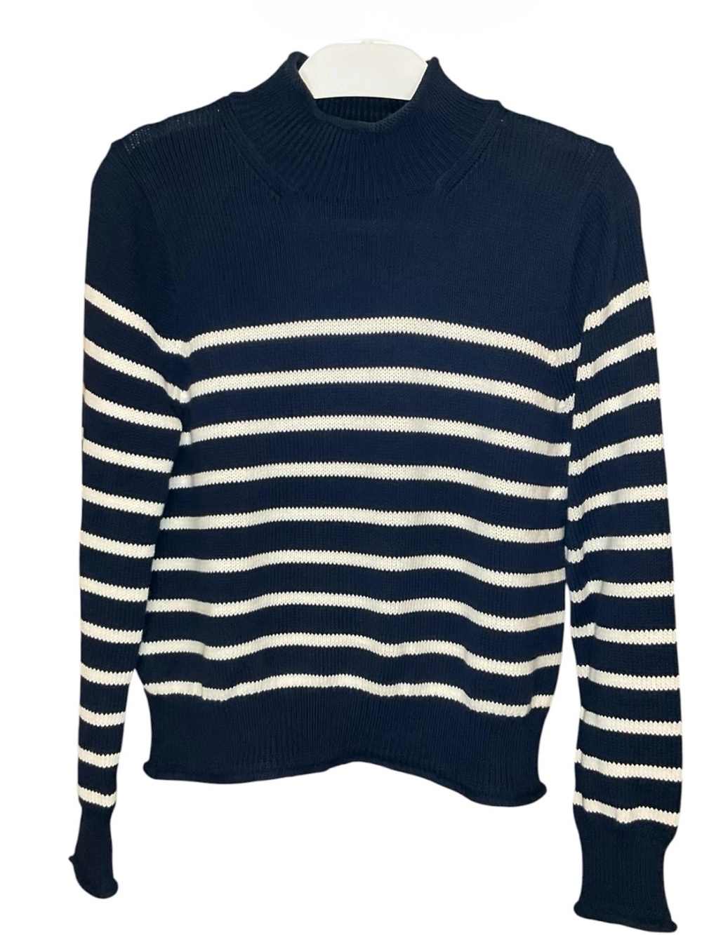Heritage Rollneck™ Sweater In Navy White Stripe Size Medium